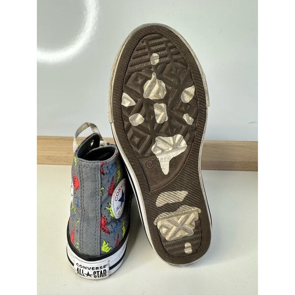 Converse Dinoverse Hi-Top Gray Dinosaur Shoes / Kid's Size 1.5